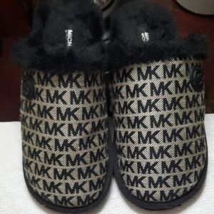 Michael Kors Black and Cream Slippers